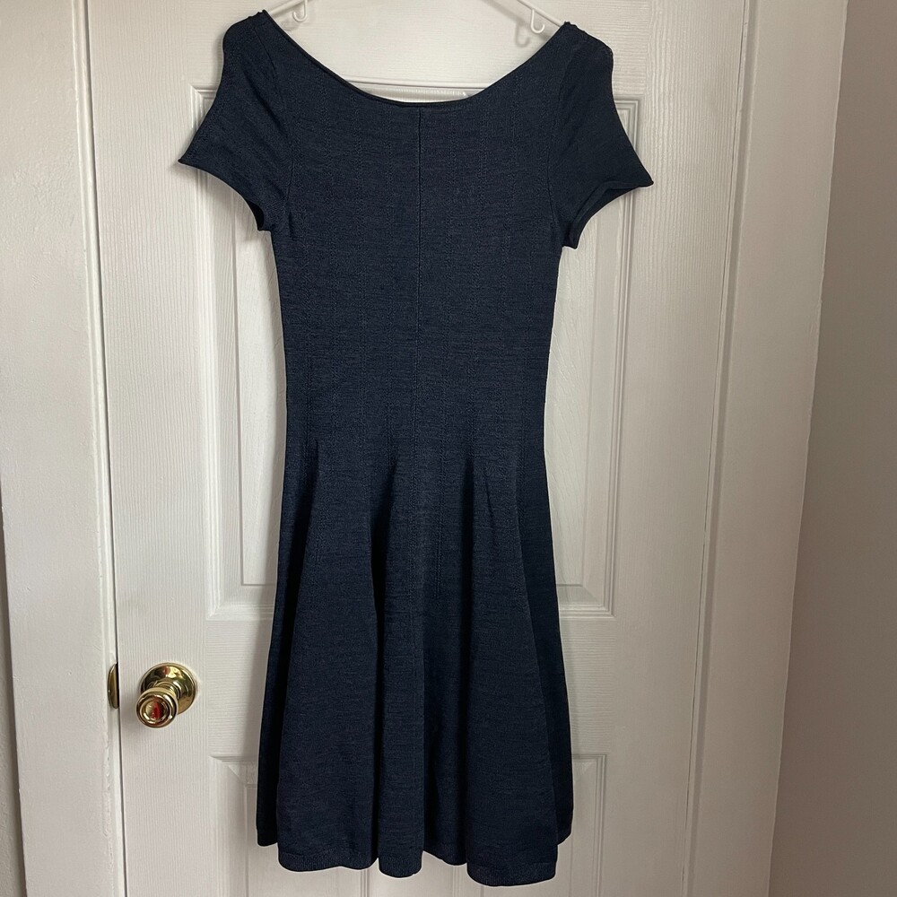 Halston Heritage navy mini dress cocktail wedding evening